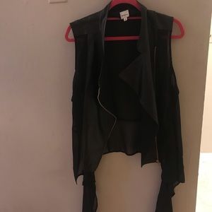 Leather Vest with Mesh details